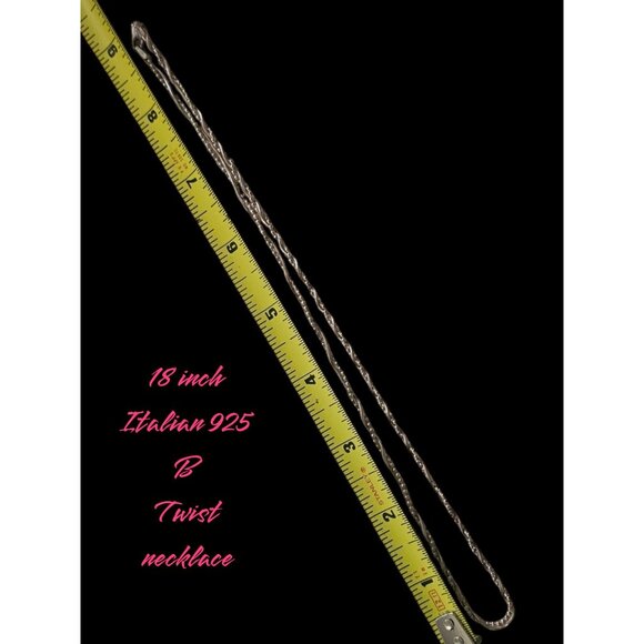 Italian 925 Sterling Silver Twist Necklace With Lobster Clasp 18 Inch Vintage - Picture 4 of 13